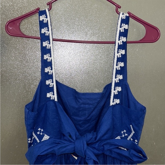 Farm Rio Navy Macaw Embroidered Maxi Dress Navy blue - Picture 5 of 16